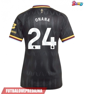 Lacne Ženy Futbalové dres Aston Villa Amadou Onana #24 2026-27 Krátky Rukáv - Preč